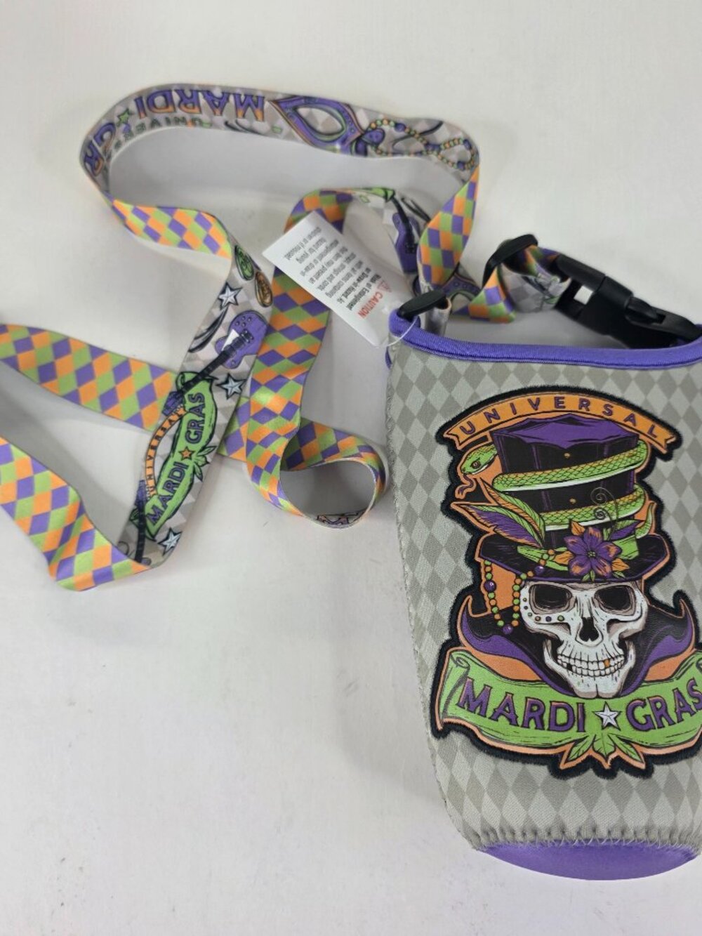 Universal Studios Mardi Gras Baron Tonton Cup Holder Koozie Lanyard 2026